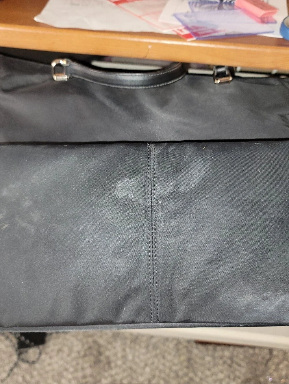 KATE SPADE Black Nylon/Leather Large Tote Bag Purse